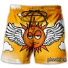 Shorts Masculino Phechion Masculino/Feminino Song Glo Gang Estampado em 3D Moda Casual Streetwear Masculino Solto Esportivo A51 Masculino