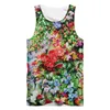 Tank Top Man Fashion Culturbuilding 3D Tank Tops Drukuj kwiaty Piękne zabawne stroje plus size dla mężczyzn Summer Sleveless 220623