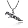 Pendant Necklaces Punk Stainless Steel Chain Demon Dagger Necklace for Men Vintage Skull Knife Charm Male Jewelry Gift Bijoux Heal22