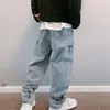 Erkek kot pantolon emo harajuku sokak giysisi hip hop geniş bacak bol bacak pantolon grunge grafiti düşük bel pantolon y2k kıyafetler