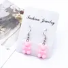 Sweet Cartoon Bear Stud Dangle Earring Resin Colorful Candy Color Lovely Animal Earrings For Women Girl Funny Party Jewelry Gift1723822