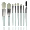 New 8pcs/lot Mini Makeup Brushes with Matte Portable Soft Hair Makeup Brush Set with Bag Beauty Tools