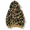 Modedesigner män kvinnor hoodie populära hajtryck mönster sportkläder camo zip hoodie hög kvalitet jackstorlek s-xxxl