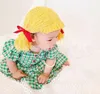 Söt barn flicka hatt beanie hår pigtail peruk cap handgjorda ull garn barn baby hattar och kepsar tillbehör POGRAFI PROPS 220611