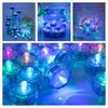 Set of 12 Waterproof LED Tea Lights Submersible Battery Operated LED Candle For Wedding Fountain Vases Tub Fish Tank Decor Light 220514
