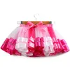 Mode coloré enfants tutu jupe avec doublure princesse jupe maille jupes arc-en-ciel pour girlsZC1162