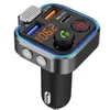 Bluetooth FM Transmitter Wireless FM Car Adapter MP3 Music Player FM Cars Radio Audio Receiver QC3.0 Type C 20W PD Fast Quick Charging 3 USB Ports Charger Kit