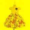 Robes pour filles Outong 5 à 9 ans fille robe florale à manches courtes imprimé de fleurs pour enfants anniversaire coton doux enfants vêtements fillesfille