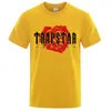 로즈 플라워 디자인 트랩 스타 런던 인쇄 남자 Tshirts 여름면 티셔츠 셔츠 대형 탑 스트리트 고품질 에드 셔츠 220707