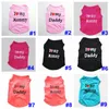 Camisas de vestuário para cães Eu amo minha mamãe papai roupas Doggy Slogan traje confortável colete respirável para cães pequenos filhote de cachorro camiseta