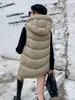 23AW Femmes Mode Down Gilets Designer Hiver Puffer Veste Femme Long Style Coton Parka Gilet Lady Couleurs Contrastantes Manteau À Capuchon Automne Chaud