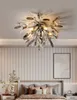 Light Luxury 2022 Bedroom Crystal Chandeliers Chrome Ceiling Lamp Restaurant Nordic Postmodern Master Bedroom Room Creative Flower Lamps