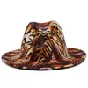 Tiger Stampa Fedora Hat Women Men Wide Brim Hats Woman Hat Hat Fedoras Man Fashion Cap Casual Female Maschio Top Coperture Caps