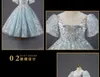 2023 Cute Light Sky Blue Girls Pageant Dresses Princess Tulle Lace sequined Pearls Kids Flower Girl Dress Ball Gown Birthday Gowns Floor Length Hand Made Flowers