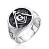 316 stainless steel men's freemaoson masonic rings Jewel Gift Items Unique design free mason silver black High grade quality jewellery