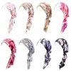 Women Printed Pre-tie Headscarf Elastic Muslim Female Turban Stretch Bandanas Islamic Hijab Cancer Chemo Caps Headwear Turbante