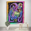 Psychedelische illustratie Decoratief tapijt Mandala Boho Hippie Wall Home Tapestry J220804