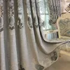 Cortinas personalizadas para sala de jantar viva quarto chenille cortina tonalidade bordada de luxo estilo europeu por porta cinza janela decoração 220511