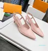 2022-FAMOUS Märke damer pekade tå sandaler Klassiska lyxfest High Heel Shoes Designer Women's Summer Wedding Shoe for Girl Genuine