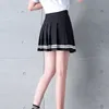 Y2k Summer Korean Fashion Short Women Skirt Casual Slim Elastic High-Waisted Striped Harajuku Pleated Plaid A-Line Mini Skirts 220511