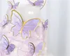 Party Supplies Purple Pink Butterfly Cakes Decoration Happy Birthday Cake Topper Handmade Painted For Wedding Birthday Parties Baby Shower 20220503 D3