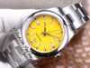 EWF 41 A3230 Automatic Mens Watch Yellow Dial White Stick Markers 904L OysterSteel Stainless Steel Bracelet Super Edition With Same Serial Warranty Card Puretime C3
