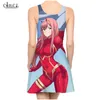 Anime Darling In The Franxx Zero Two Ladies Dress Fashion 3D Print Colorful Dresses Sexy Women Slim Dress Beach Summer 220617