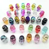 Pendant Necklaces Wholesale Fashion Glass Skull Plating Crystal Rainbow Charm Ornaments Jewelry Accessory Birthday Gift 10Pcs