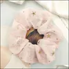 Hair Rubber Bands Jeia estrela Chiffon Silk Scrunchies Women Elastic Girl Girl Ponytail Ties Belics Deliver