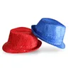 تقعس Cap Cap Performance Hats Magic Hats LED Jazz Hat Flighting Light Hip Hop Hat