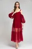 Runway-jurken voor dames Spaghettibandjes Sexy off-the-shoulder gelaagde modeontwerper feestjurk