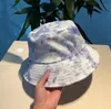 Classic Letters Print Mens Women Designer Hats Fashion Stingy Brim Hat with Geometric Pattern Tie-dyeing Casual Fitted Beach Caps 2 Colors