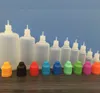 Karışık boyutlu plastik damlalık şişeleri 5ml 10ml 15ml 30ml 50 PCS Her LDPE PE ile kurcalama geçirmez kapaklar kurcalama kanıtı sıvılar göz damlaları