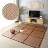 Patchwork Rattan Mat Halı Yatak Odası Tatami Zemin Katlama Bambu Dokuma Yaz Oturma Odası