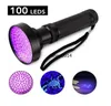 super lumineux 100led lampe de poche 100 led lampes de poche uv torches 395nm violet violet lumière torche pour la maison hôtel inspection taches d'urine pour animaux de compagnie