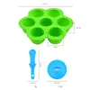 7holhes DIY Sorvete Pops Mini Molde de Silicone Alimentos Grau Bebê Bebê Frutas Agitação Ice Crea Reusável Popsicle Home Cozinha Ferramentas