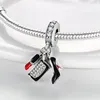 925 Sterling Silver Dangle Charm HAPOUR srebrzenie koraliki podróżne koralik Fit Pandora Charms bransoletka DIY biżuteria akcesoria