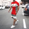 Ice Silk Men Tracksuit Bekväm och cool T-shirt Shorts Outfits Set Fashion Man Clothing