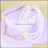 Pendant Necklaces Vintage Baroque Pearl Mtilayer Clavicle Chain Personality Wedding Simple Asymmetric Design Short Neckla Carshop2006 Dhj52