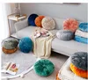 Velvet Chair Cushion Couch Pumpkin Throw Pillow Round Solid Home Decorative Car Floor Pillow 16x16 inch RRA13453