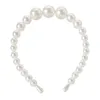 Oversize Large white Pearl Headband Full Women Hair Band Crown Trendy Bridal Headwear Hair Accessories