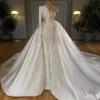 Новый!! 2022 Новые роскошные русалочные свадебные платья жемчужины. Один плеч