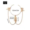 Bohemian Leaf Charm Upper Arm Bracelet Metal Leaves Tassel Pendants Arm Cuff Bangle Bracelets for Women Fashion Jewelry GC1174