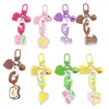 2022 New Custom Accessories Logo Leather Key Chain Holder Cute Fashion Lucky Heart Shape Set Pu Leather Keychain For Girl