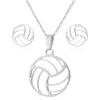 Pendentif Colliers Hfarich Mode Beach Volleyball Collier Femmes Boule Creuse En Acier Inoxydable Cercle Bijoux Étudiants Graduation GiftPendant