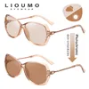 LIOUMO модный дизайн Похромные солнцезащитные очки для женщин поляризационные дорожные очки негабаритные роскошные женские очки 220531