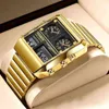 Wristwatches 2022 New Creative Square Watch Men Top Brand Luxury Digital Fashion Dual Display es For Relogio Masculino 2207234708853