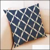 Pillow Case Geometry Pillowcase Cotton Linen Printed 18X18 Inches Euro Cushion Ers Car Sofa Home Party Decoration 45*45Cm Drop Delivery 2021