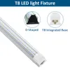 Tubos de LED T8 Jesled Light D 8ft 90W White Cold White Transparent Shop Garage Garage Office Lights 6 pacotes