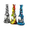 Onbreekbare Siliconen Waterpijpen Water Transfer Printing Cartoon Schedel Siliconen Shisha Siliconen-Water Bongs Beker Roken Waterpijp Water-rook-buis Gift ZL1103